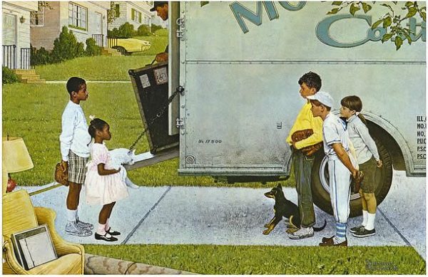 Moving In, Norman Rockwell, Park Forest integration