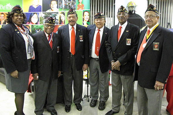 Sharon Stokes, Theodore Peters, Wendell R. Fergusan, Ed Fizer, James A. Reynolds, John Vanoy, Montford Point Marine Congressional Gold Medal Recipients
