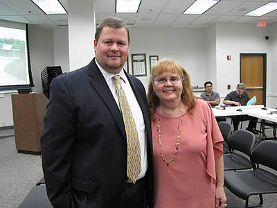Rosemary Piser and Village Manager Tom Mick