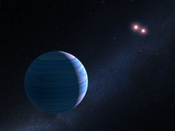 gas giant planet circling a pair of red dwarf star