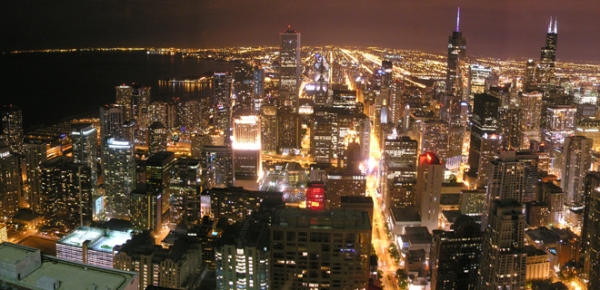 City of Chicago at night