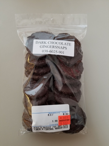 Bulk dark chocolate gingersnaps