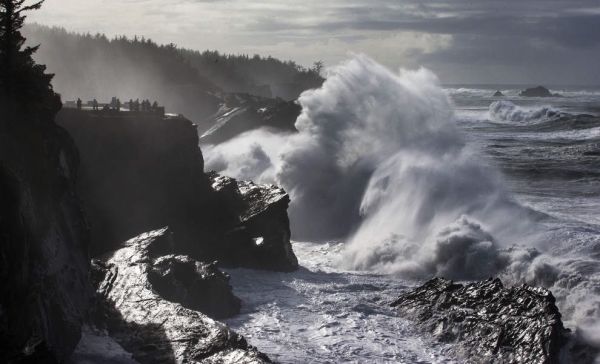 Pacific coast winter waves