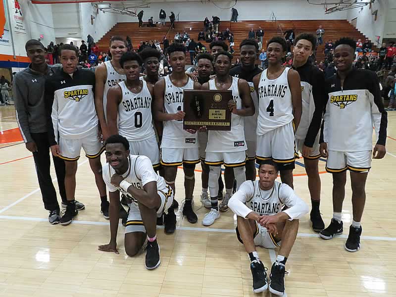 Marian Catholic Men's Basketball Spartans sectional champs 2018