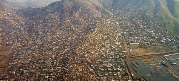 Aerial view Kabul, Afghanistan