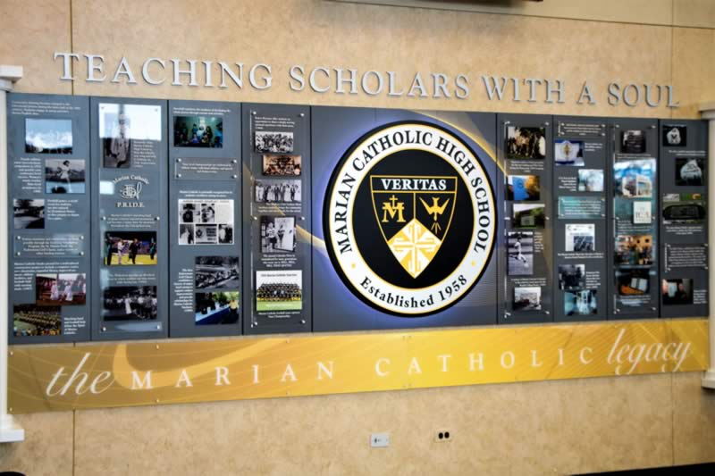 legacy display at Marian Catholic