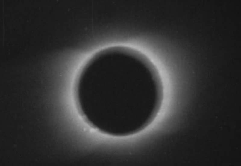 Still frame from Nevil Maskelyne's footage of a solar eclipse