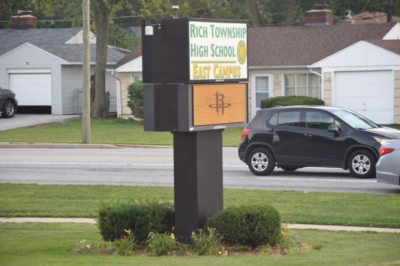 The signpost for Rich East High School