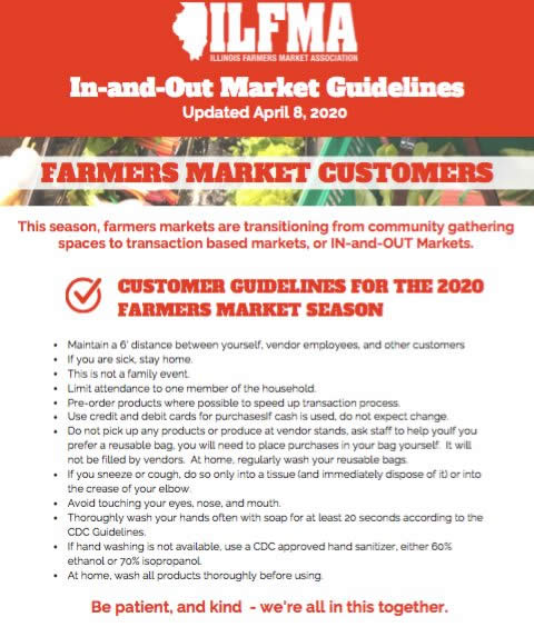 Illinois Farmers Market Association 2020 rules