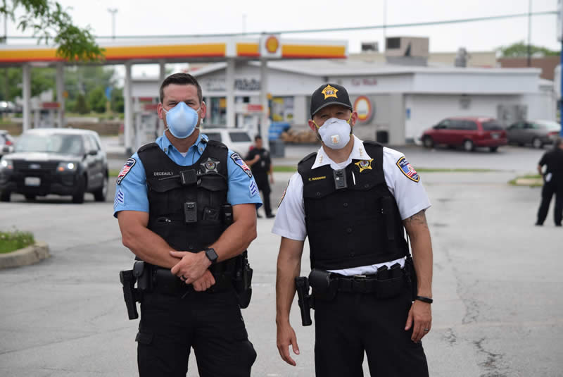 Sergeant John DeCeault and Chief Christopher Mannino showed up to participate in the George Floyd March for Justice on June 4, 2020.