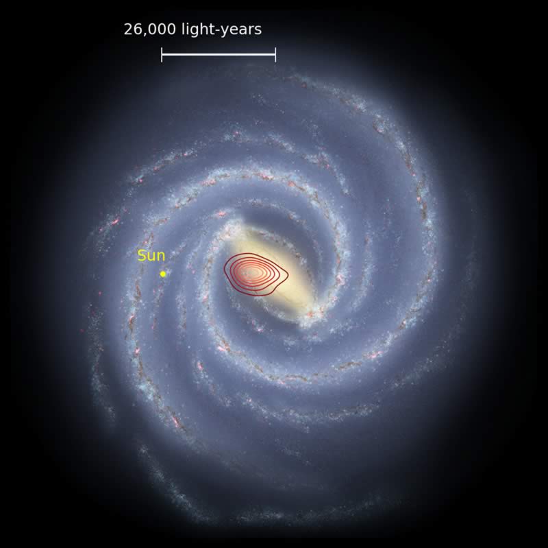 An artist’s impression of what the Milky Way might look like seen from above.