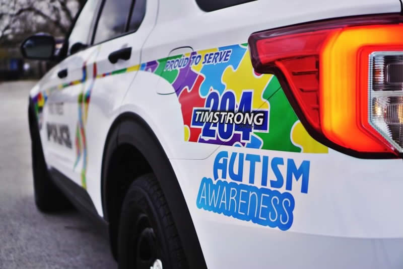 The Park Forest Police Department's Autism Awareness squad.