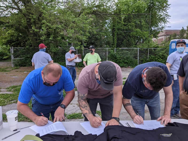 Volunteers at a Rebuilding Chicago site in Chicago Heights.