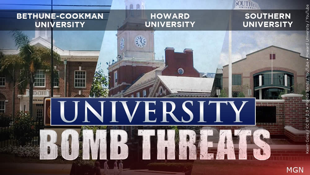 Bomb threats against historically Black colleges and universities places of worship