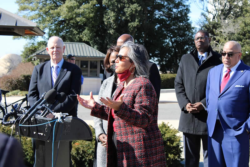 Rep. Kelly, outside the U.S. Capitol, speaks at a press conference on violent crime.