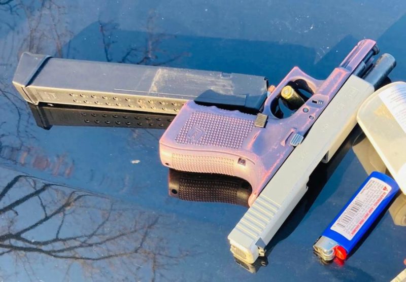 Police recovered this semiautomatic handgun from a child in Central Park Thursday.