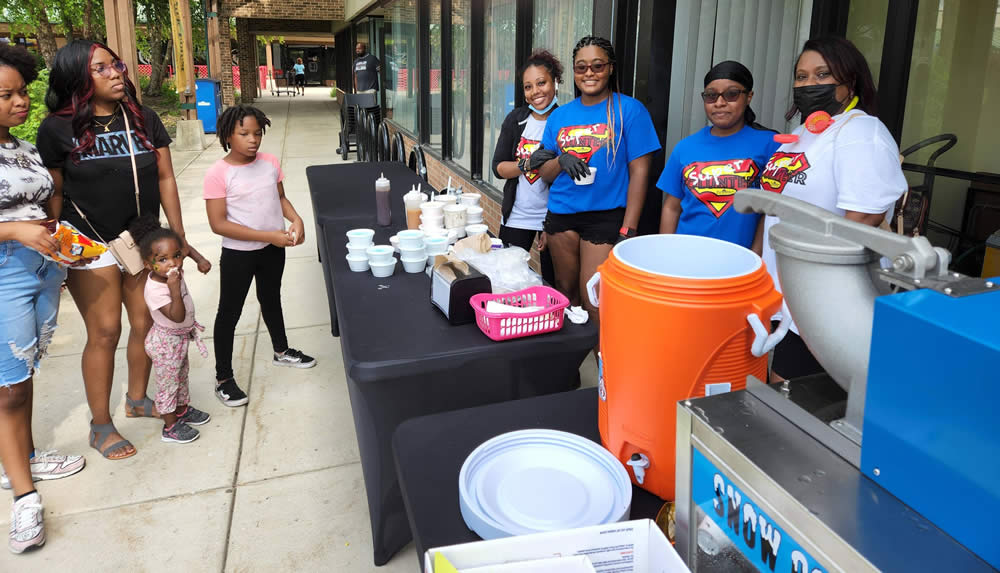 Sundae Funday with Human Relations Commission members Delilah, Asia, Aricka, and Cerritha Price..