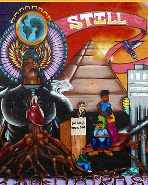 Black and Brown Unity Mural, 18th Street, Pilsen (2020)