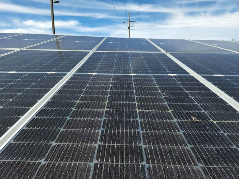 solar panels at water plant