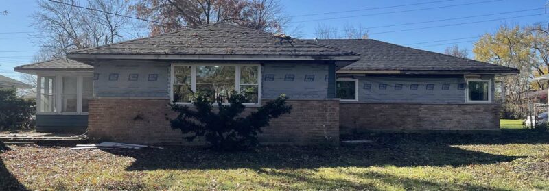 back of a house with no siding