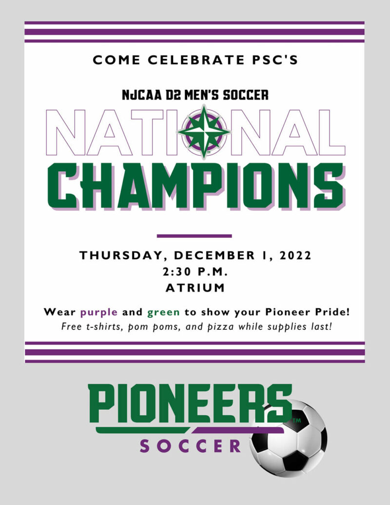 Men's soccer celebration flyer Prairie State