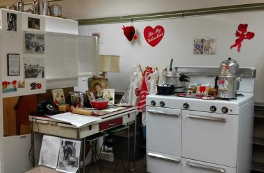 1950s kitchen from the Park Forest Historical Society