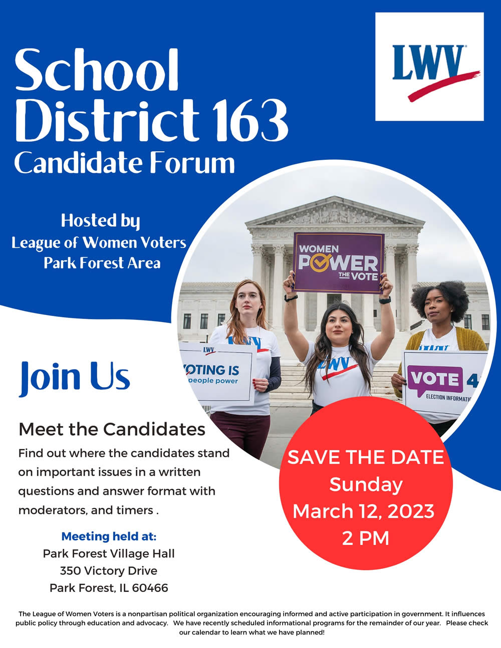 Meet the SD 163 Candidates Sunday in Park Forest.