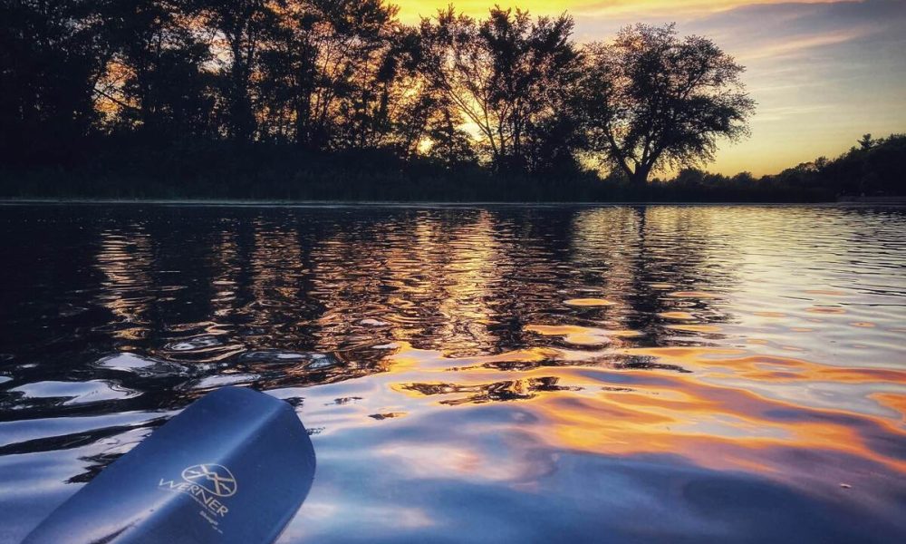 Kayaking at the Monee Reservoir, paddling music