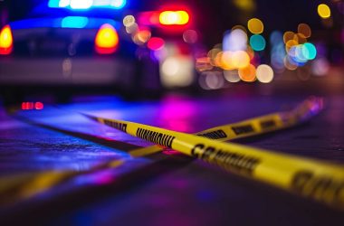 crime scene tape, randomly battered, man punched officer