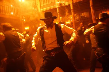 barroom brawl, rowdy saloon brawl