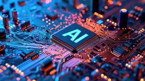 photo of a circuit board with a large AI chip in the middle